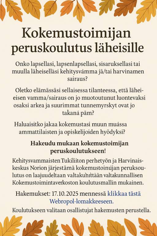 Kokemustoimija koulutus 2025
